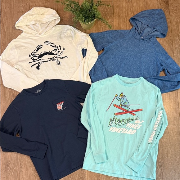 ((4 PIECE)) HIGH END BOYS BUNDLE VINEYARD VINES J CREW HANNA ANDERSSON SZ 12/14 - Picture 1 of 8